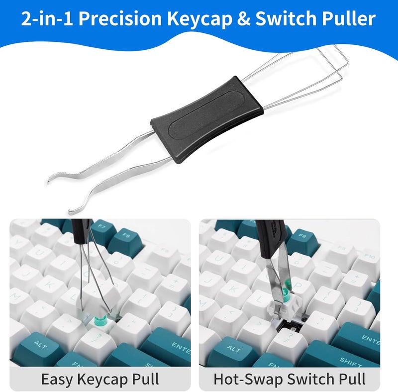 Oxfraki 6PCS Keyboard Cleaning Kit with Keycap Puller & Switch Puller, Mini Anti-Static Dust Brush for Computer Motherboard Camera Small Space, Stainless Steel Key Remover for Mechanical Keyboard - Image 2